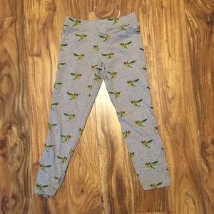 hummingbird print leggings/pants JUNIORS LARGE